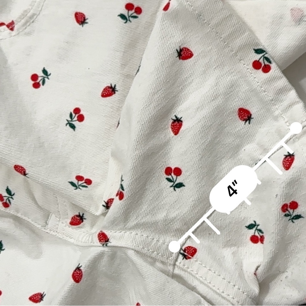 torrid White Cherry Print Denim Shorts - Picture 7 of 7